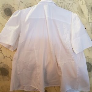 Fred David Tops - Fred David Stretch White Button Up Short Sleeve Fred David Tops - Fred David Stretch White Button Up Short Sleeve